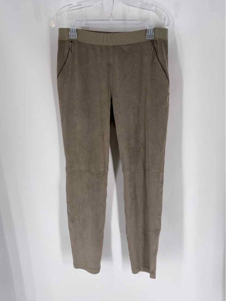 Size L TAHARI Tan Suede Down Pants