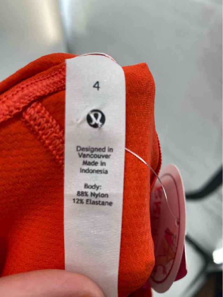 Size 4 Lululemon Orange Shirt