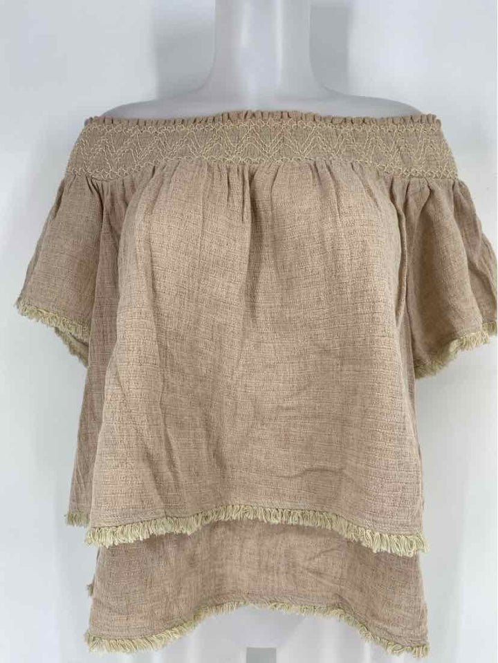 Size S MOON RIVER Tan Shirt