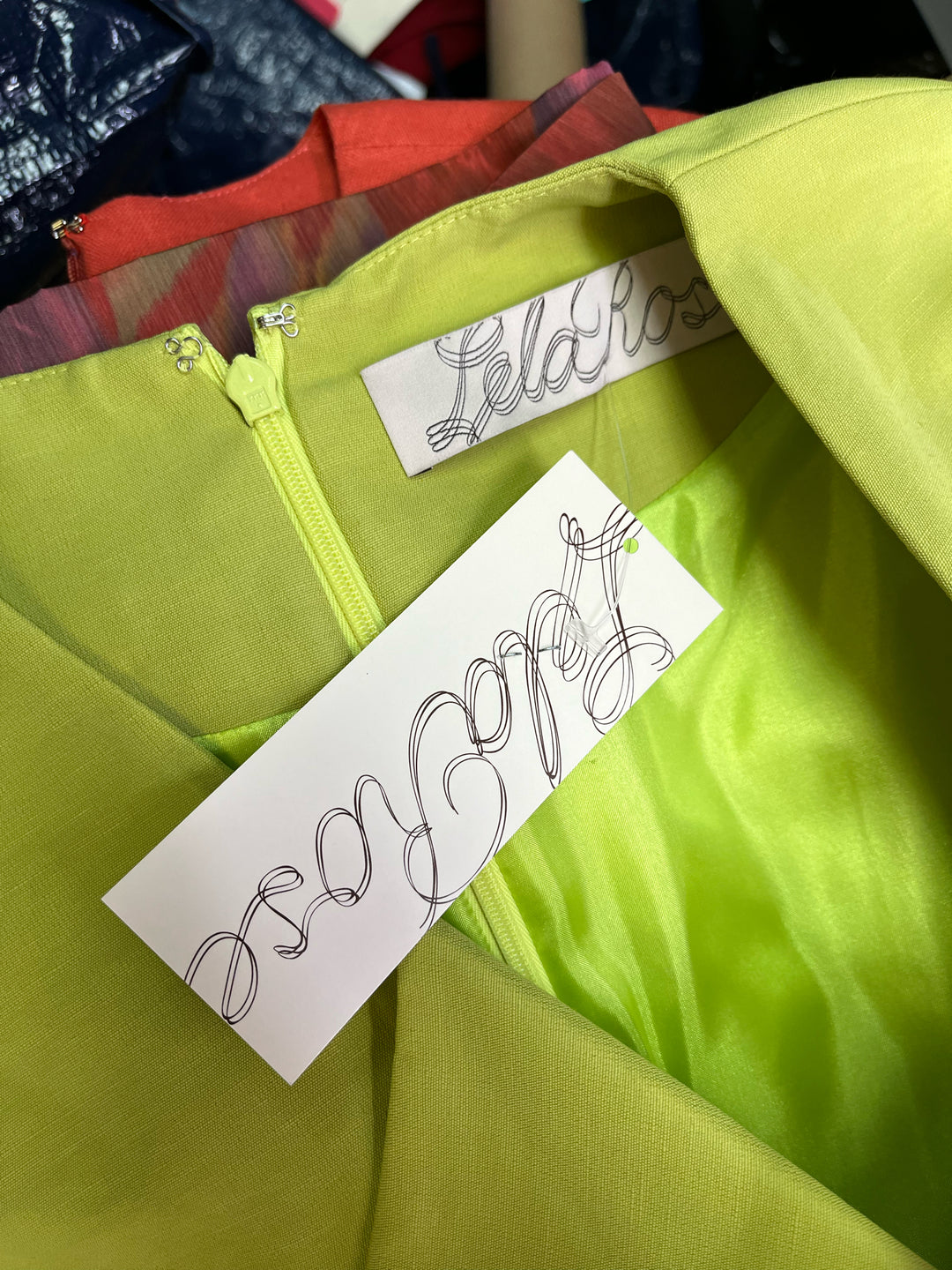 Size 4 LELA ROSE Lime Green Luxury - Dress