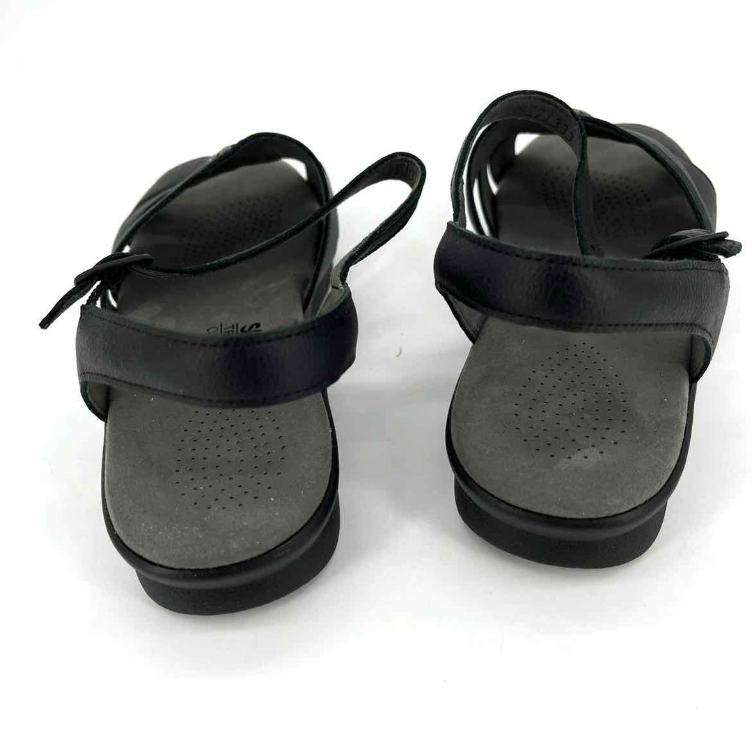 Shoe Size 9 SAS Black Leather Sandals