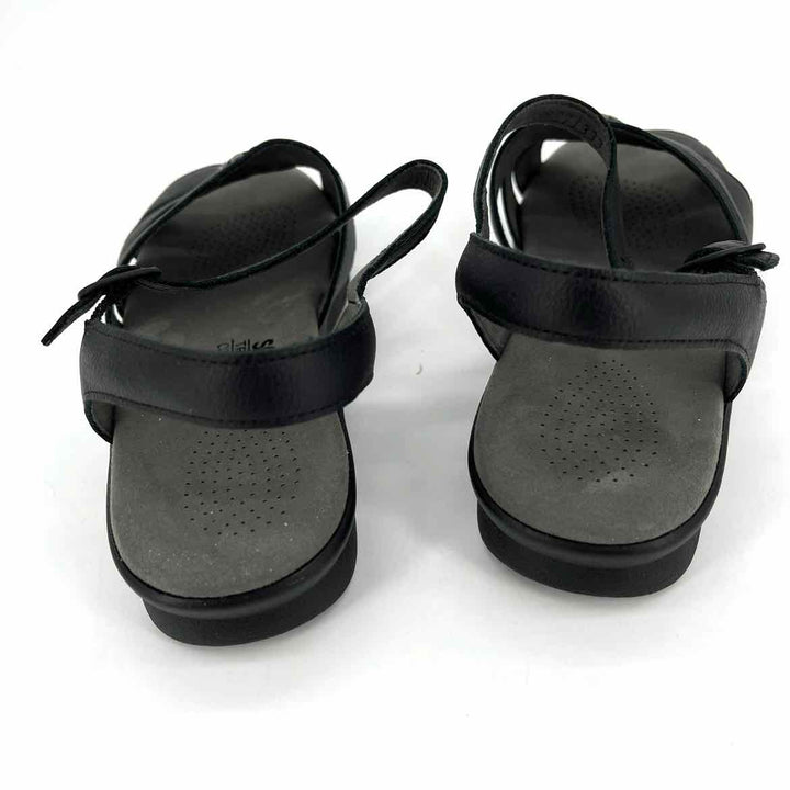 Shoe Size 9 SAS Black Leather Sandals