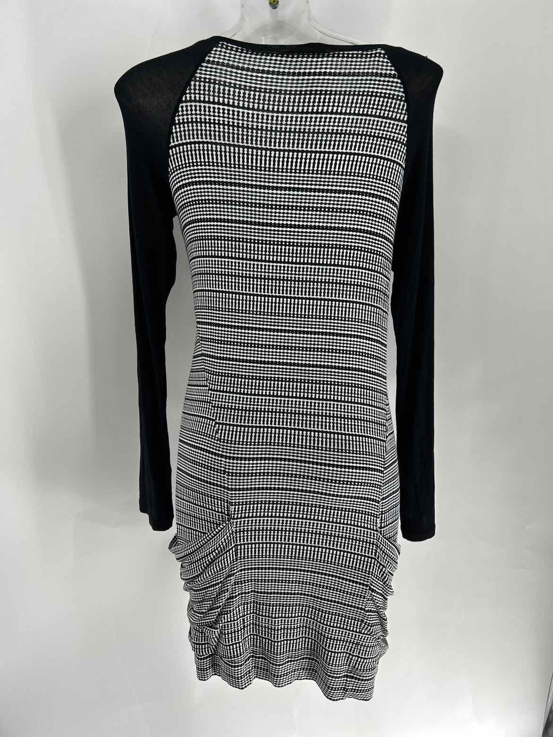 Size L BCBG Black Print Dress