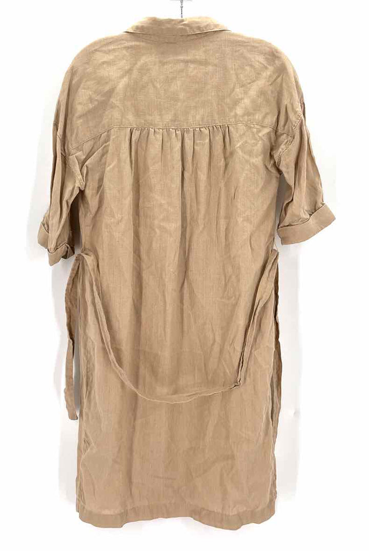 Size S TAHARI Beige Linen Dress