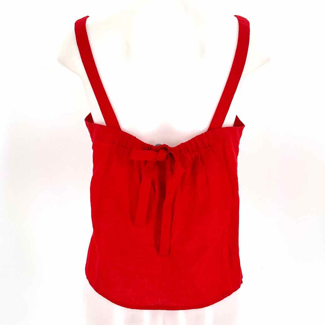 Size M J Crew Red Linen Shirt