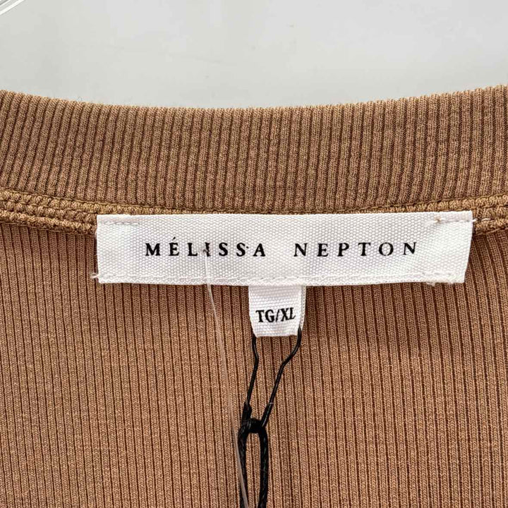 Size XL MELISSA NEPTON Beige Silk Shirt