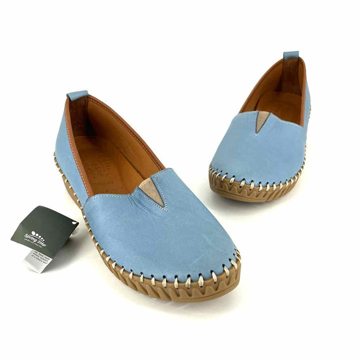 Shoe Size 42 SPRING STEP Blue Leather Loafers