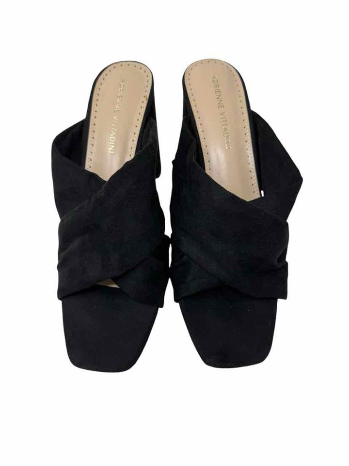 Shoe Size 9.5 ADRIENNE VITTADINI Black Suede Sandals