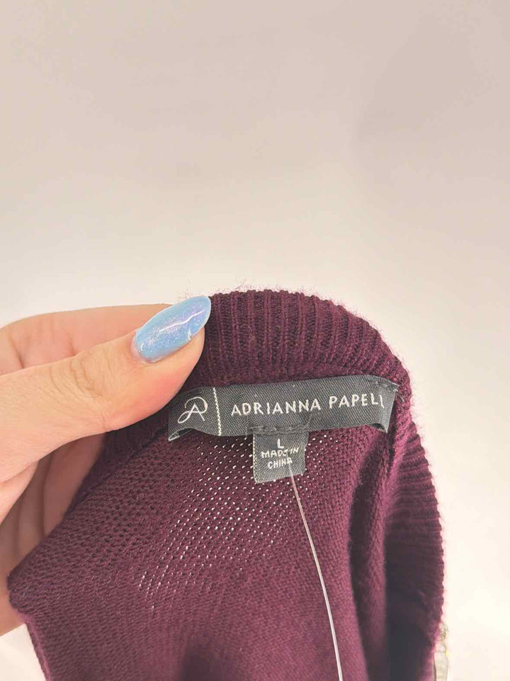 Size L Adrianna Papell Burgundy Sweater