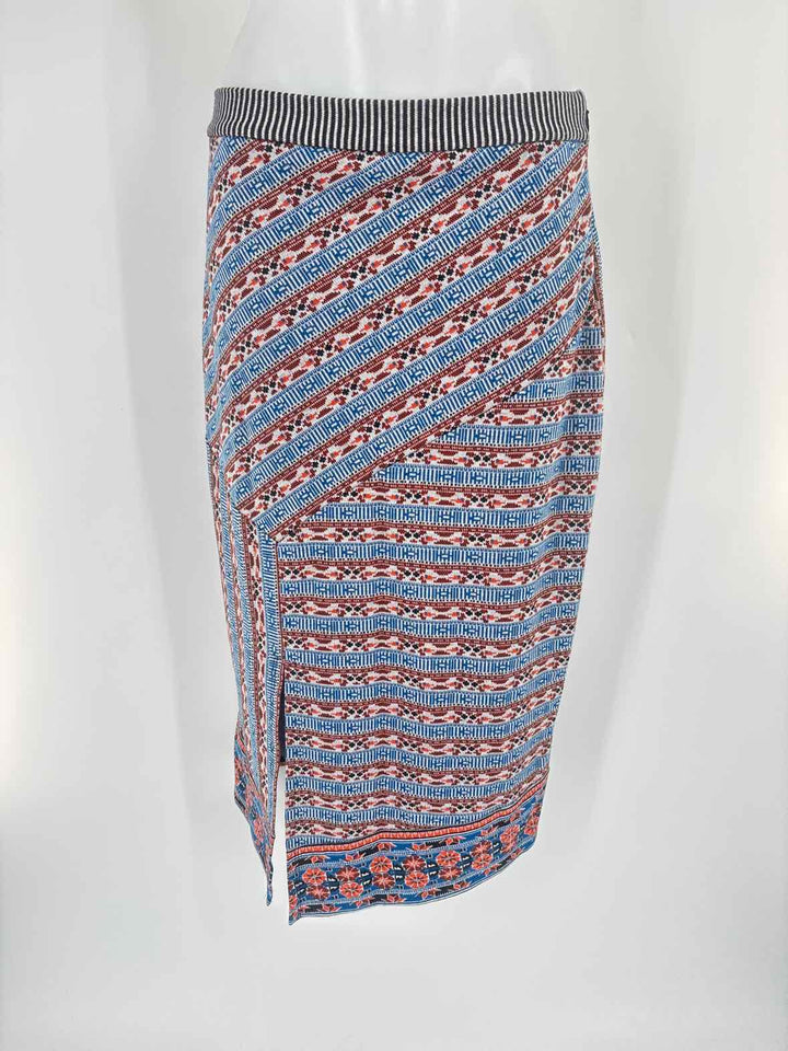 Size M Anthropologie Blue Print Skirt