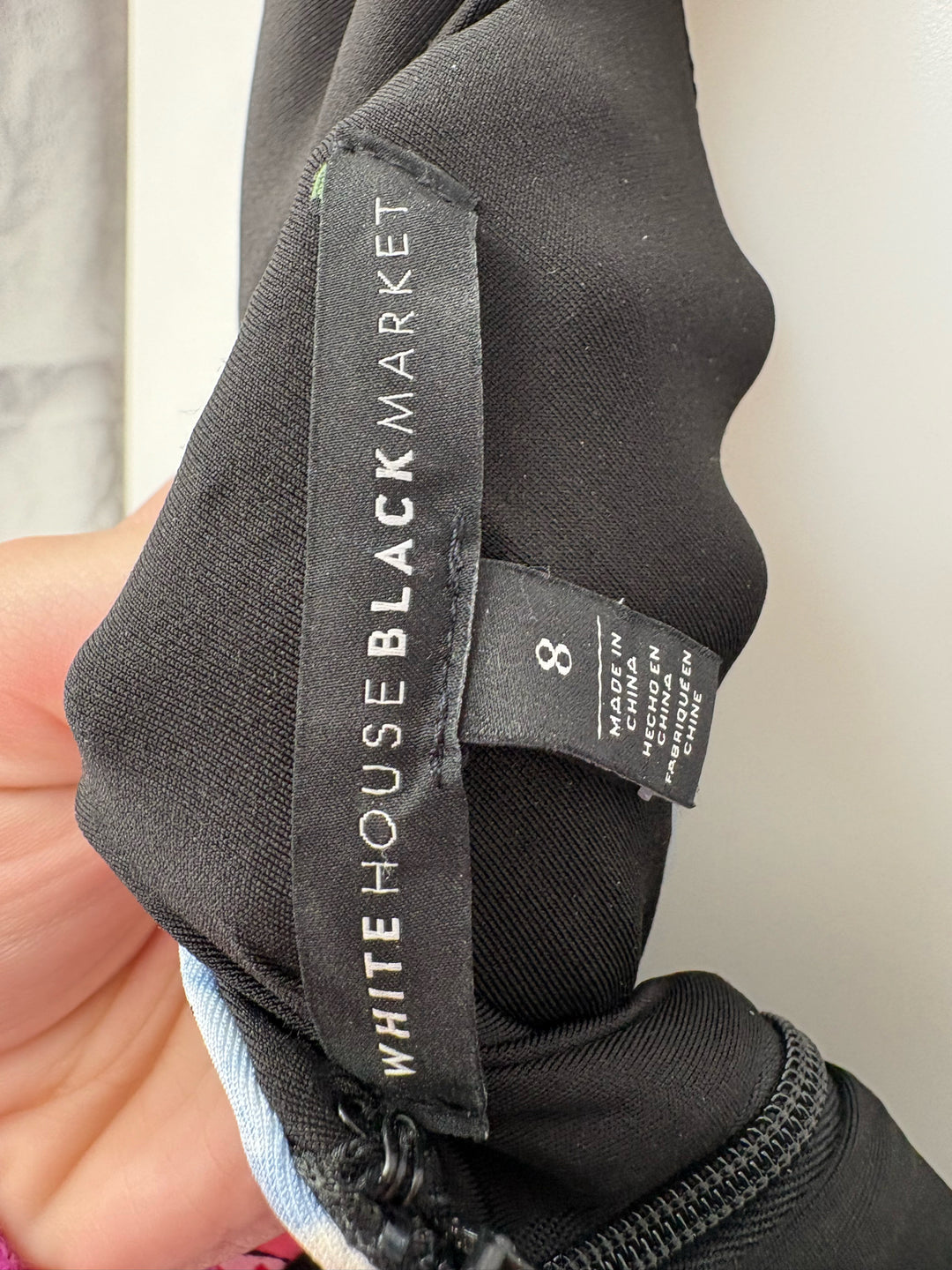 Size 8 White House Black Market Black Print Vest