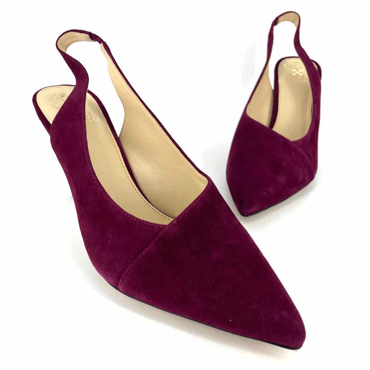 Shoe Size 12 Vince Camuto Burgundy Suede Heels