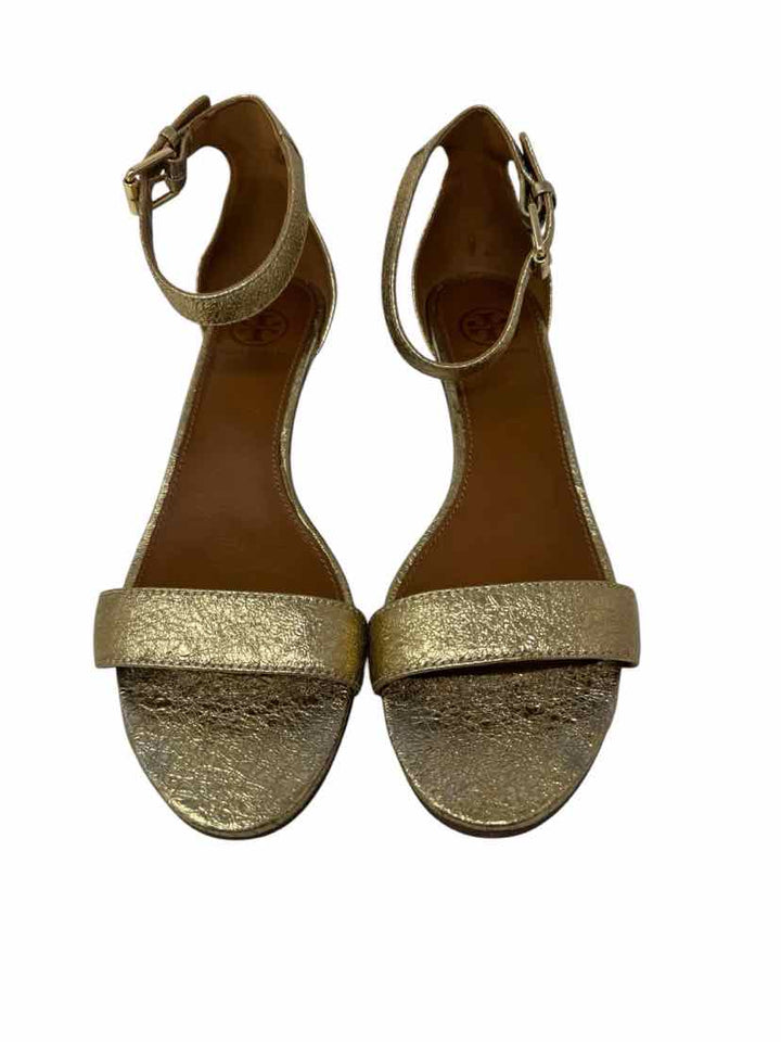 Shoe Size 8 Tory Burch Gold Leather Sandals
