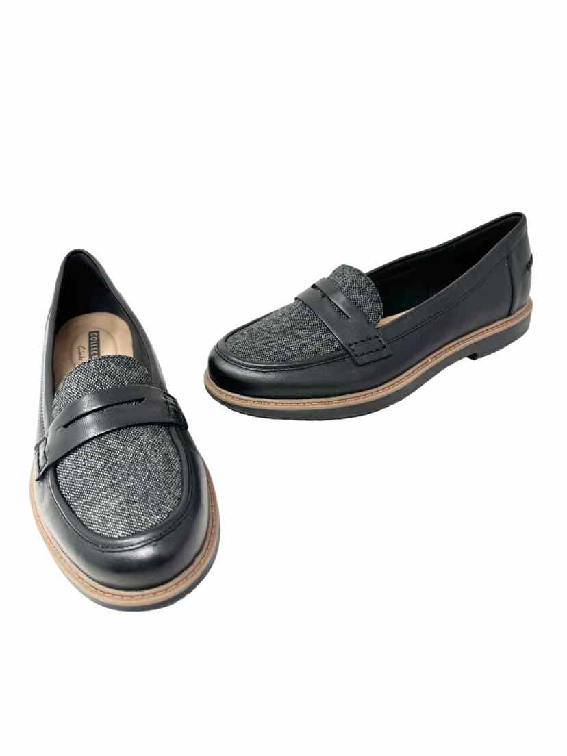 Shoe Size 8 CLARKS Black Print Flats
