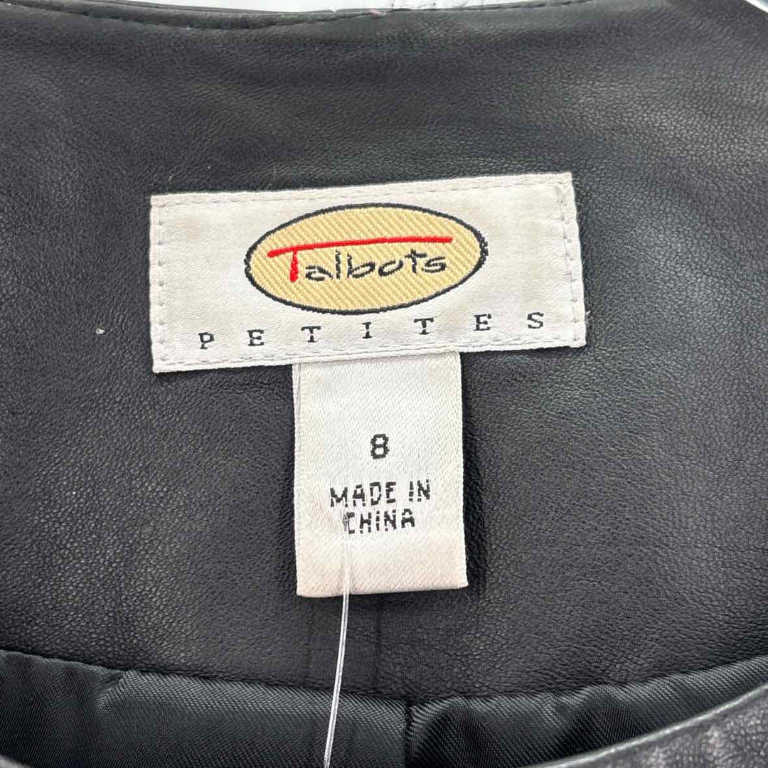 Size 8 Talbots Black Leather Jacket