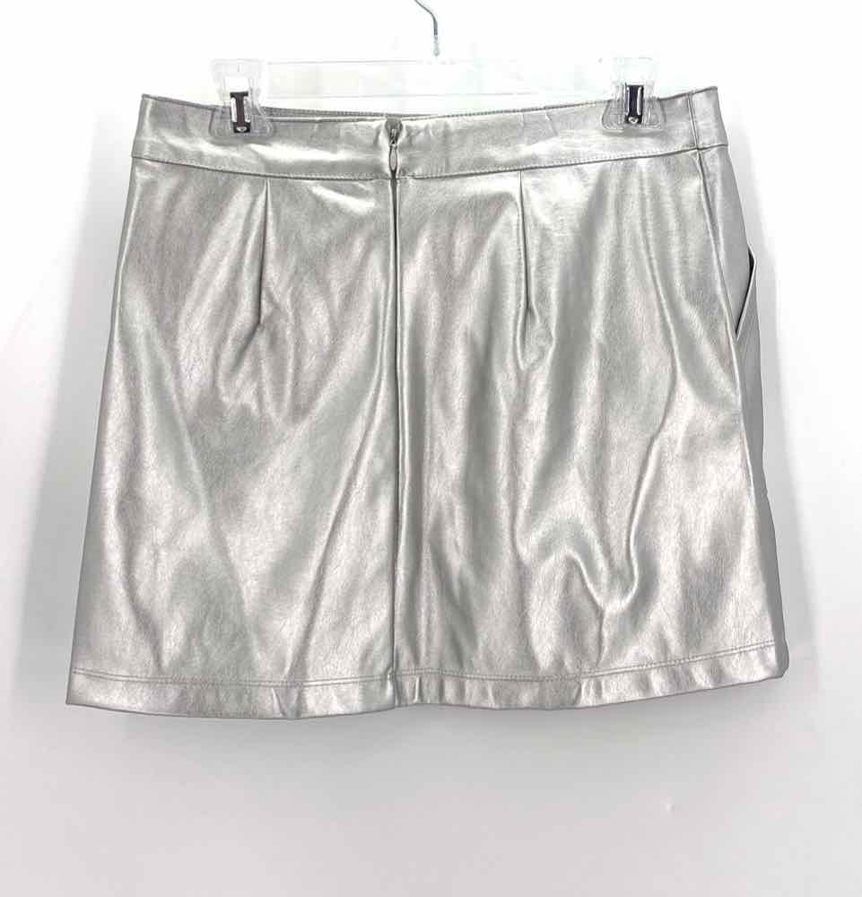 Size S A NEW DAY Silver Faux Leather Skirt