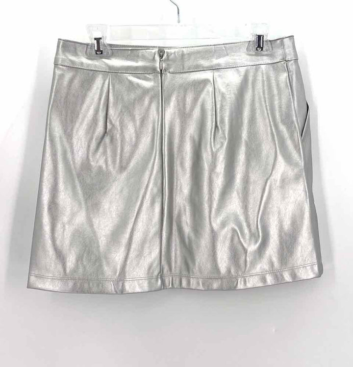 Size S A NEW DAY Silver Faux Leather Skirt