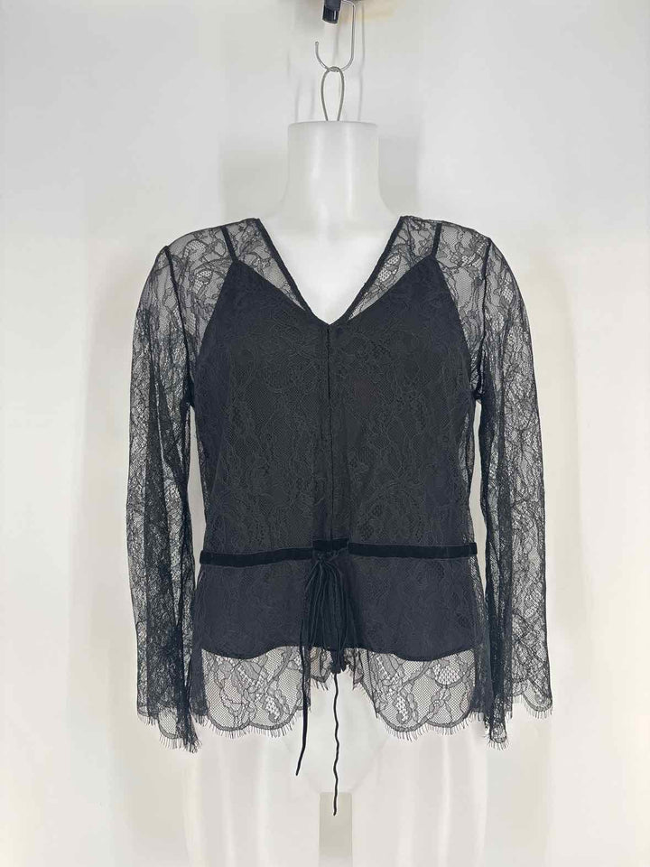 Size S FRAME Black Lace Shirt