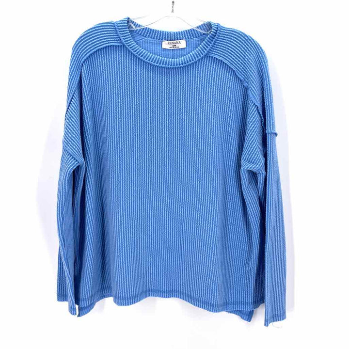 Size S/M ZENANA Blue Cotton Sweater
