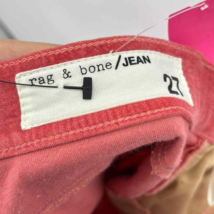 Size 27 RAG & BONE Coral Velour Pants