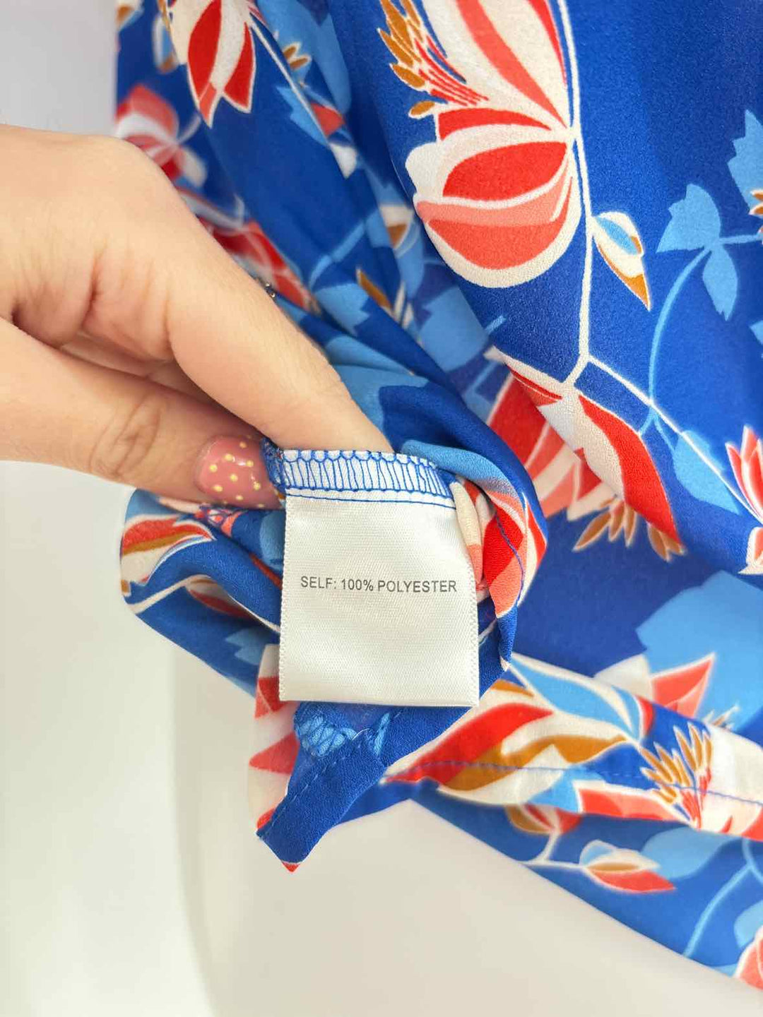 Size M ROSE + OLIVE Blue Print Shirt