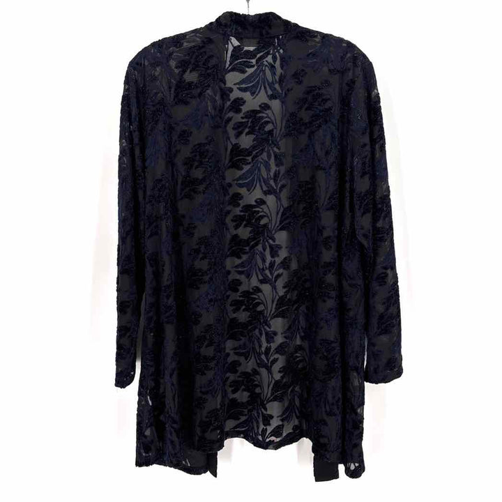 Size XL SUSAN GRAVER Black Velour Cardigan
