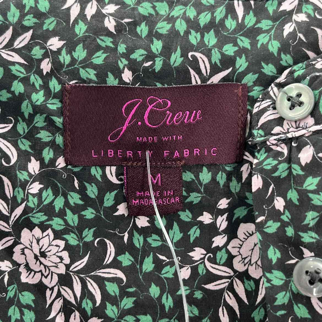 Size M J Crew Green Print Shirt