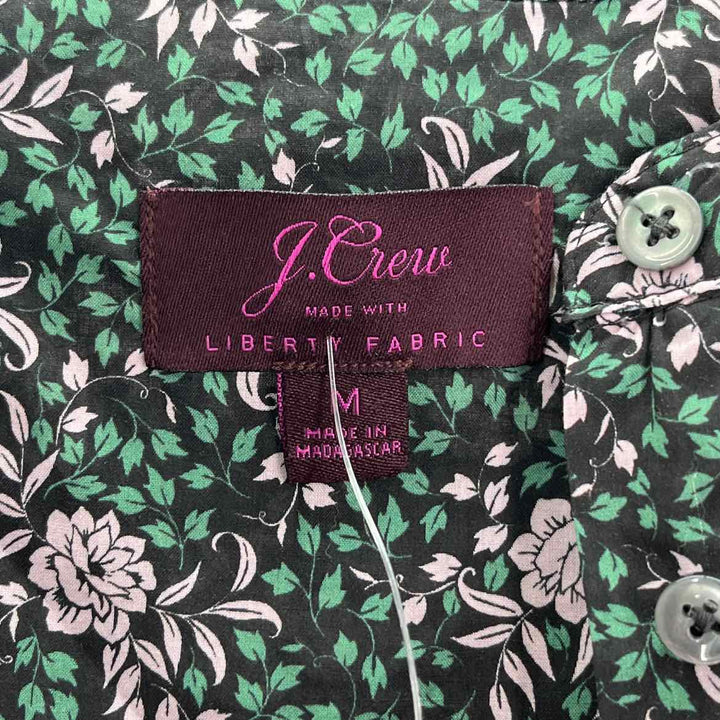 Size M J Crew Green Print Shirt