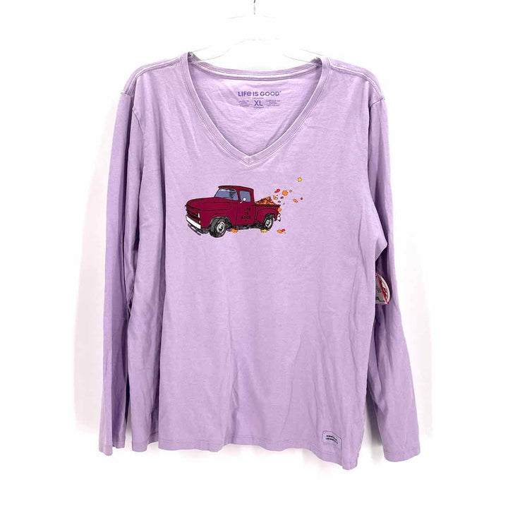 Size XL LIFE IS GOOD Lavender Knit Shirt
