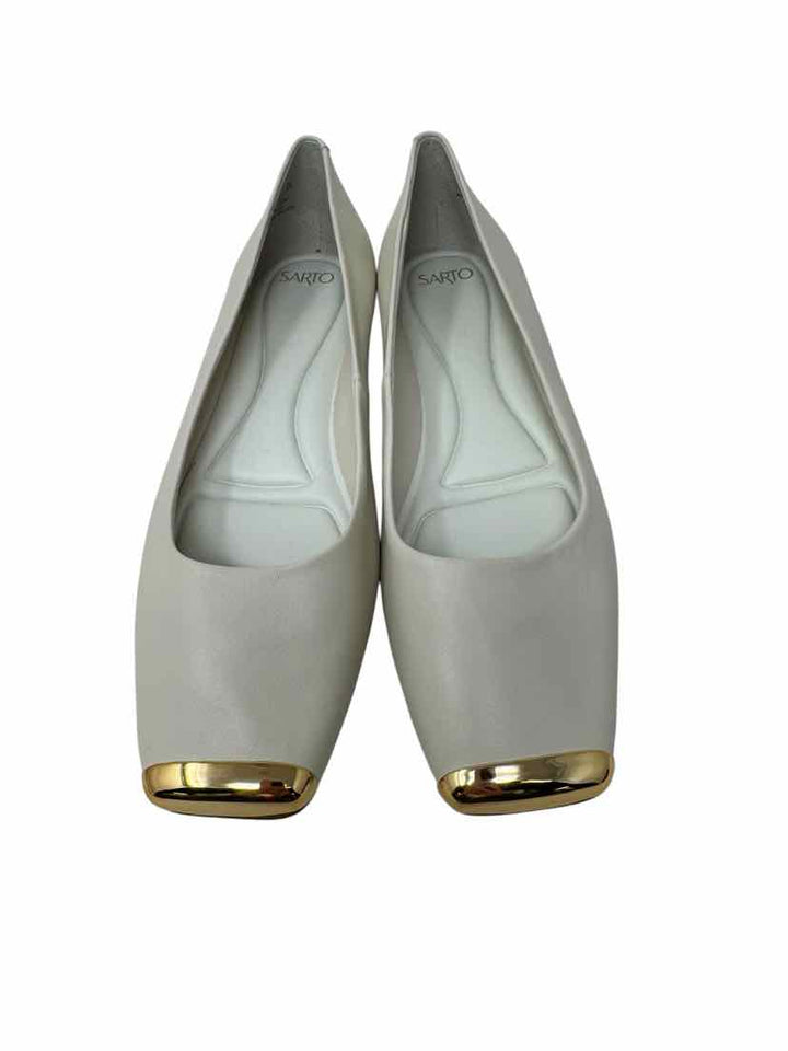 Shoe Size 9 FRANCO SARTO Ivory Leather Flats