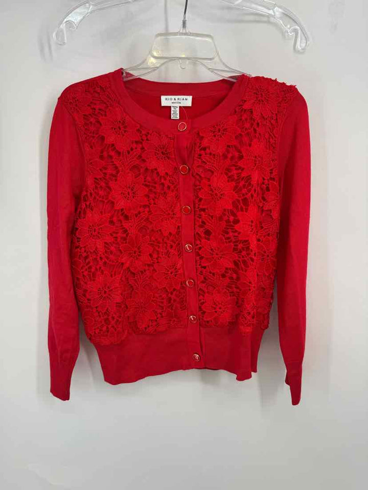Size M Red Lace Cardigan