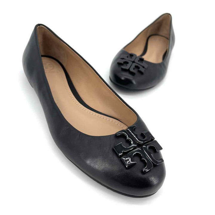 Shoe Size 8 Tory Burch Black Leather Flats