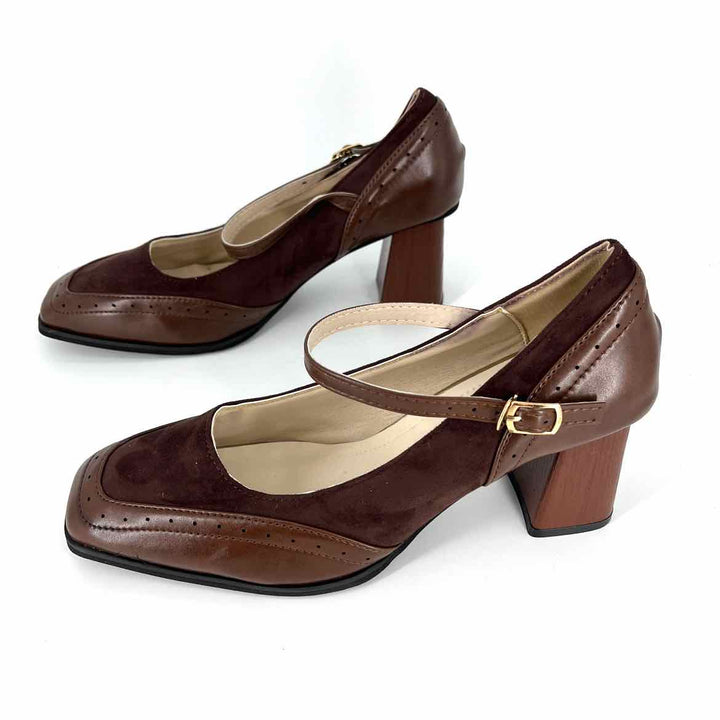 Shoe Size 41 Brown Faux Leather Pumps