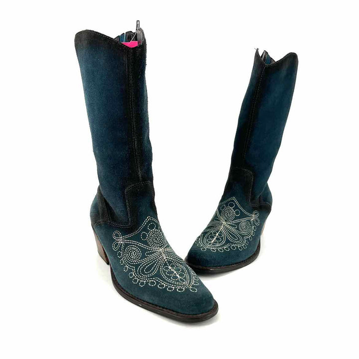 Shoe Size 8 dr scholls Teal Leather Boots