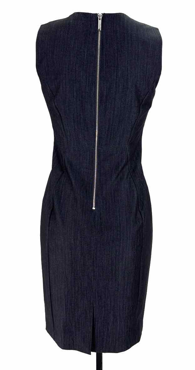 Size 4 Calvin Klein Navy Chambray Dress