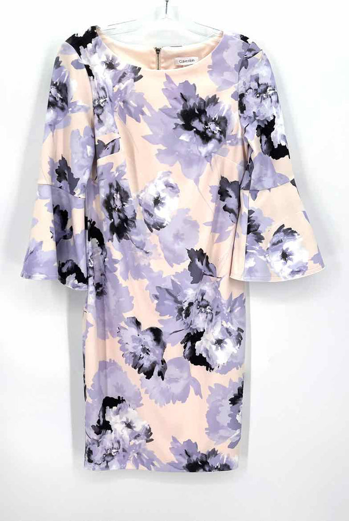 Size 8 Calvin Klein Peach Dress