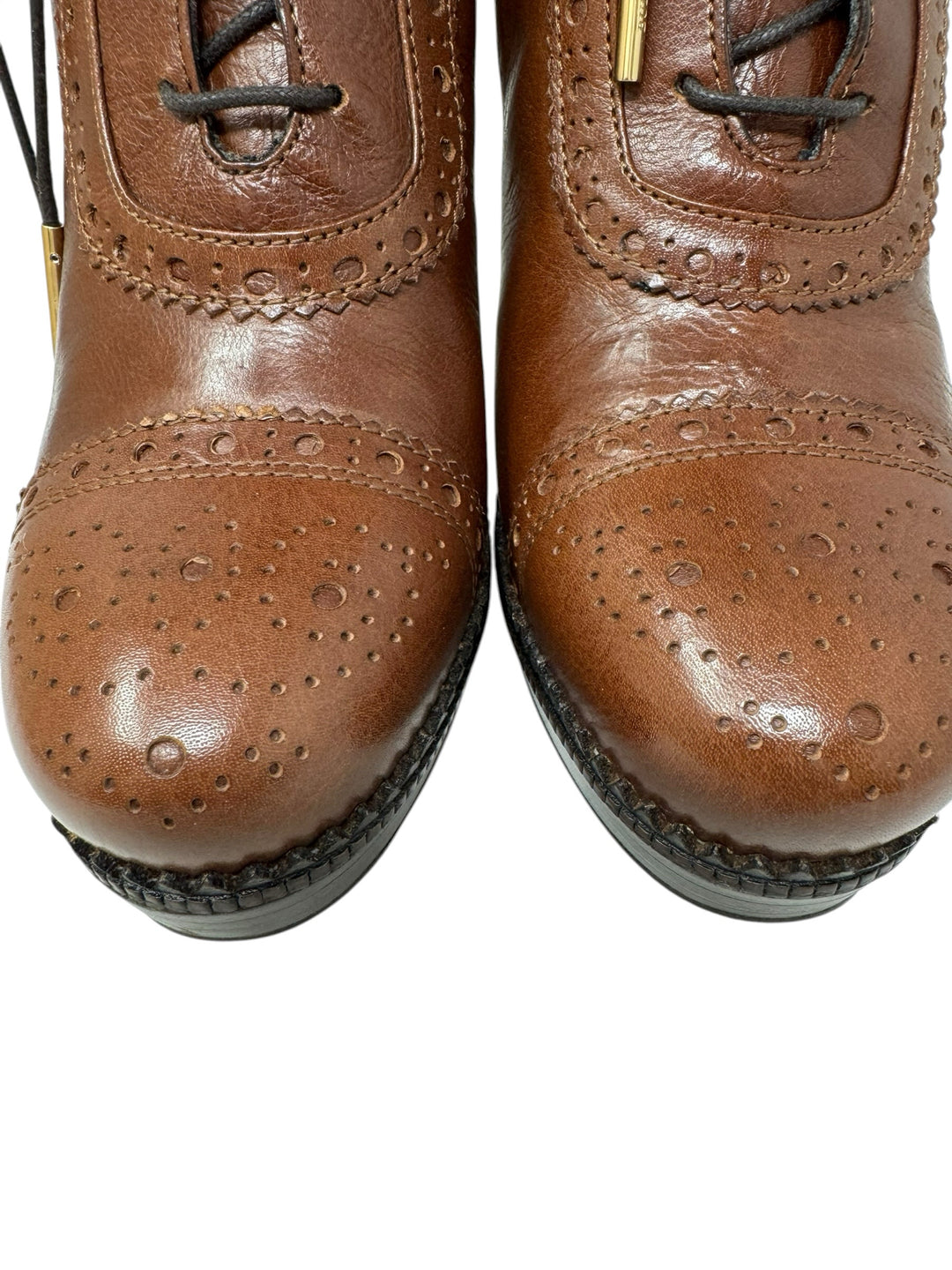 Shoe Size 38 Burberry Tan Leather Luxury - Boots