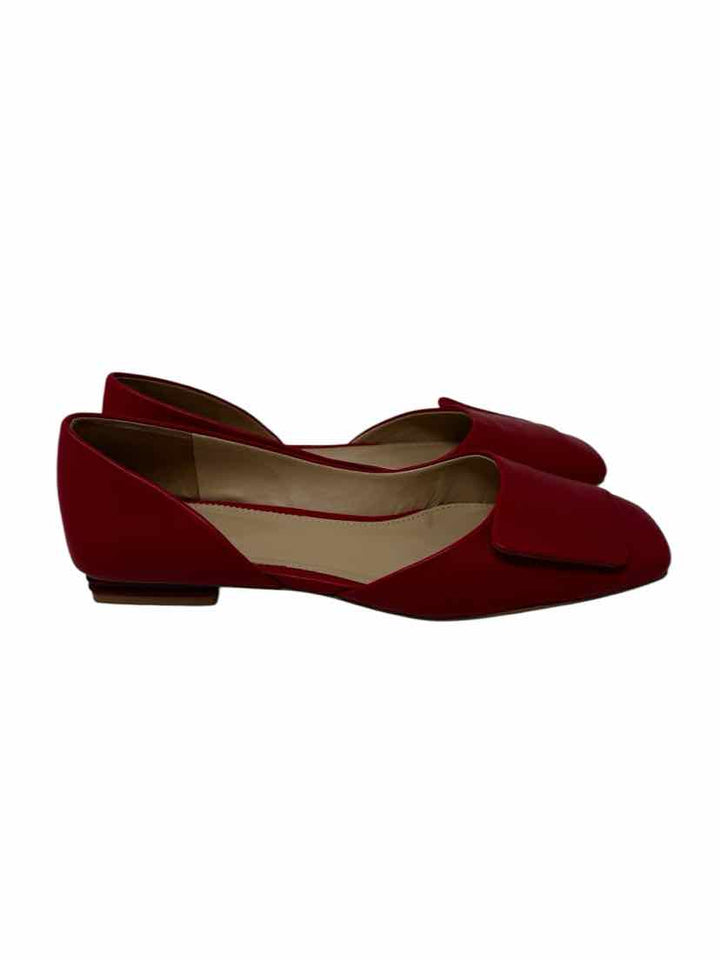 Shoe Size 7 FRANCO SARTO Red Leather Flats