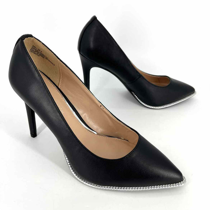 Shoe Size 8 BCBG Black Faux Leather Heels