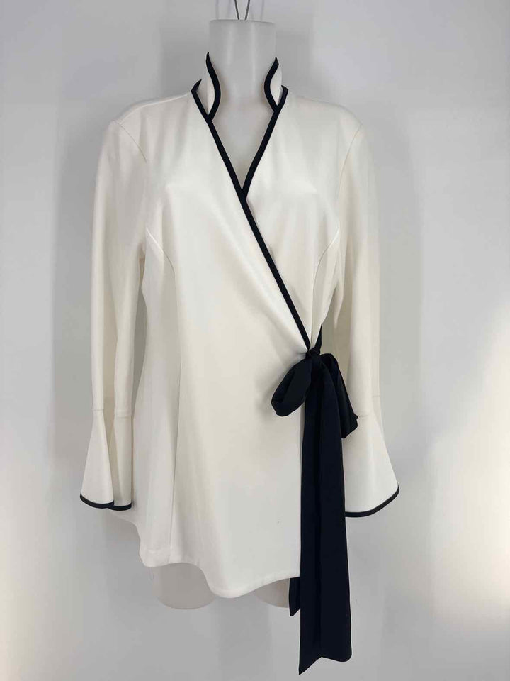 Size 14 JOSEPH RIBKOFF White Silk Blazer
