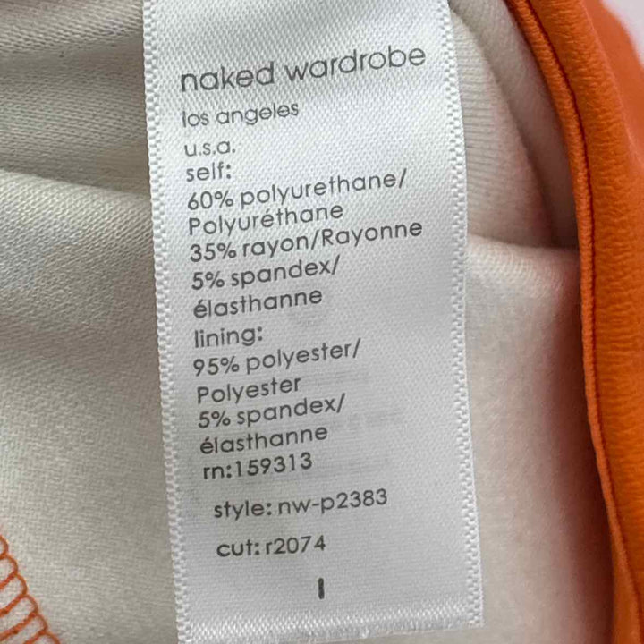 Size L Orange Faux Leather Leggings