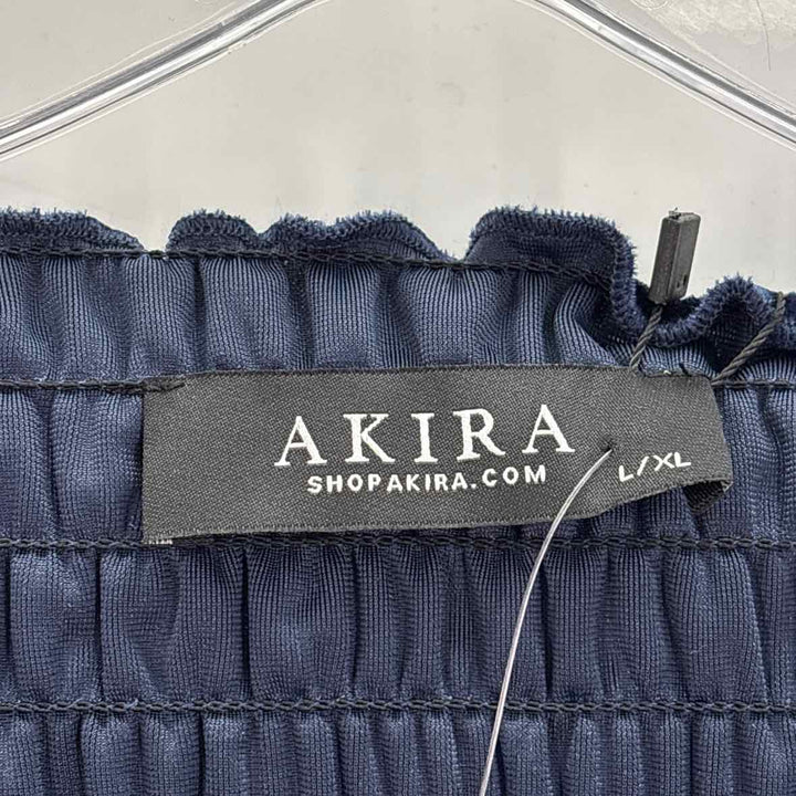 Size L/XL AKIRA Navy Velour Shirt