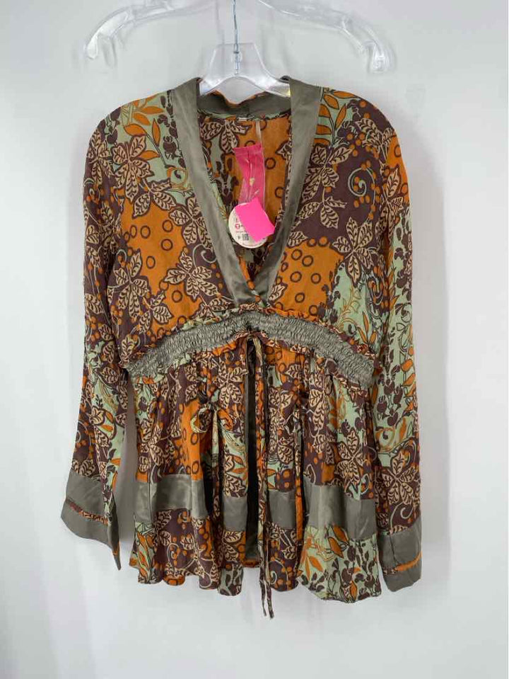 Size S Johnny Was Brown Print Shirt