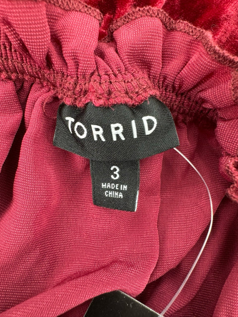 Size 22/24 Torrid Red Velour Shirt