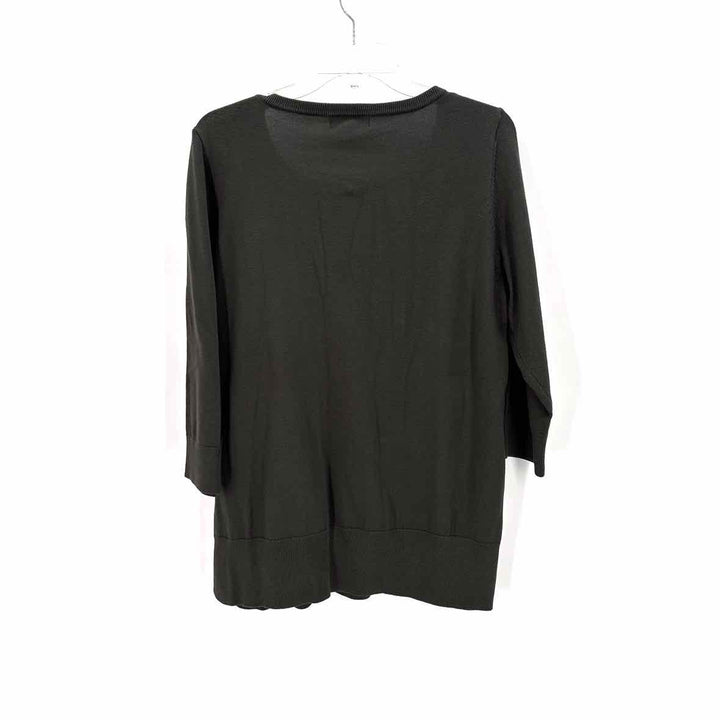 Size 1X CABLE & GAUGE Forest Green Knit Sweater
