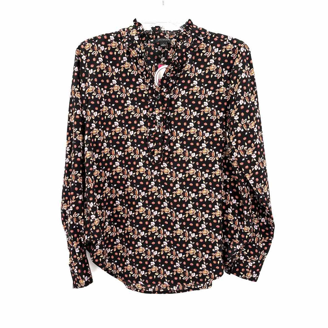 Size S Ann Taylor Black Print Shirt