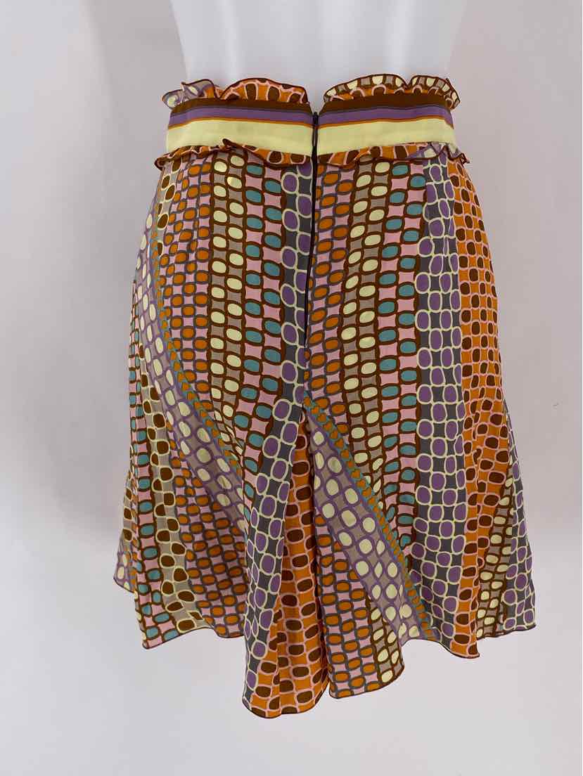 Size 4 Multi-Color Silk Luxury - Skirt