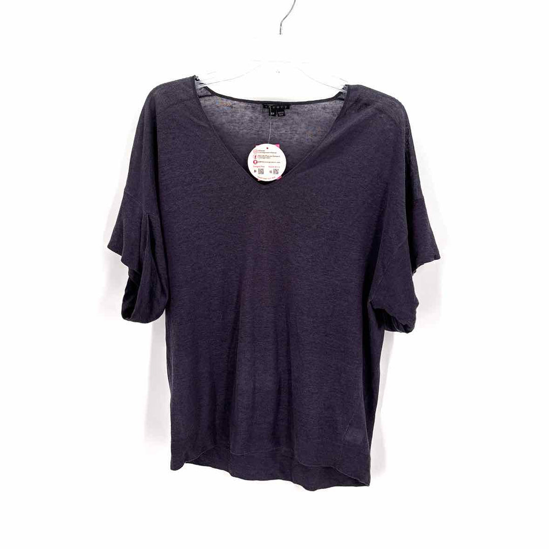 Size S THEORY Purple Linen Shirt