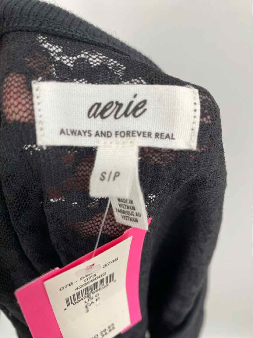 Size S AERIE Black Lace Shirt