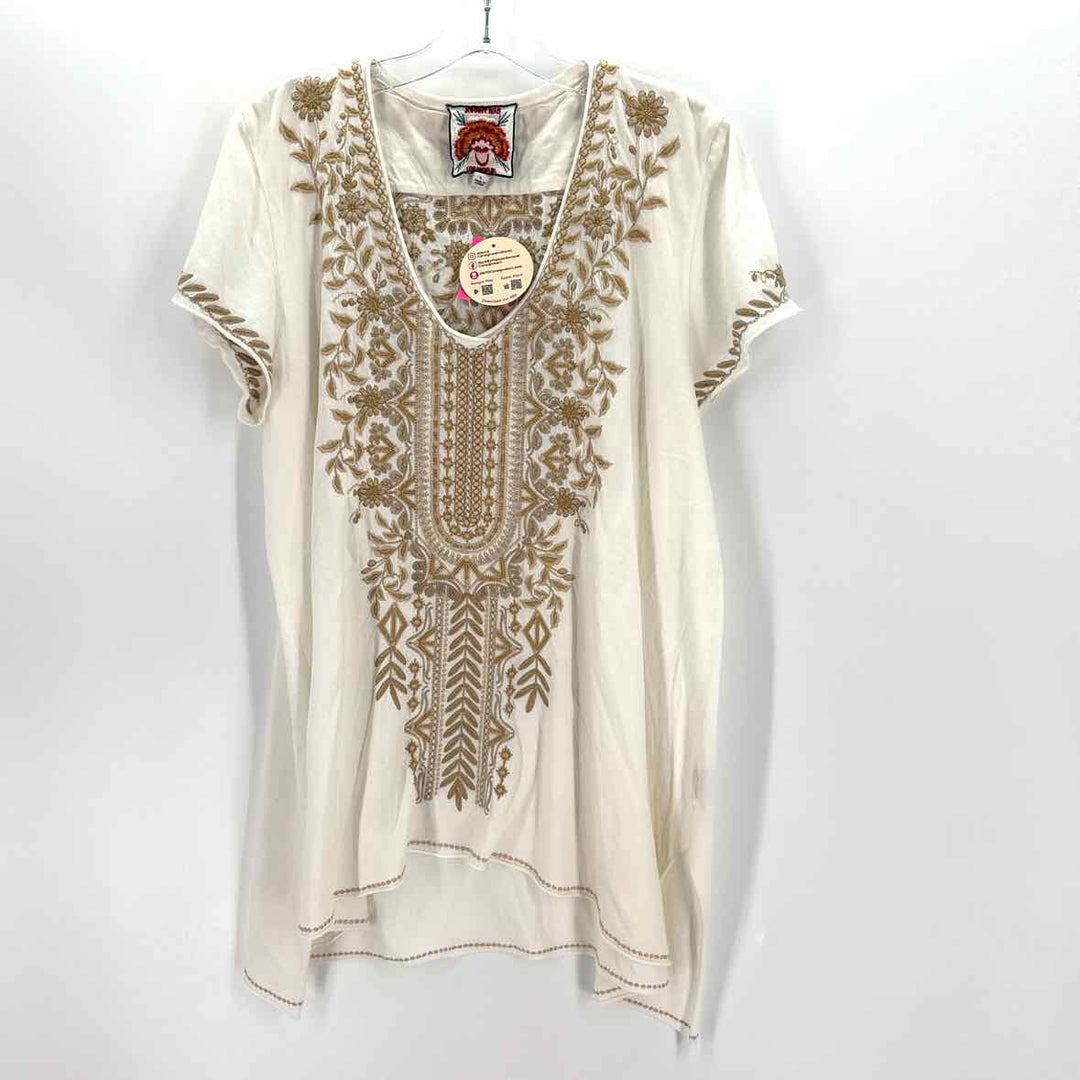 Size L Johnny Was White Shirt